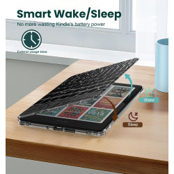Moko étui magnétique détachable pour 7" kindle paperblanc 12e génération 2024 & kindle colorsoft 2024/2025,ultra clair coque et 