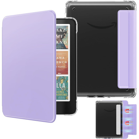 MoKo Étui Magnétique Amovible pour 7" E-Reader 12e Génération 2024 et Color 2024/2025, Coque Arrière Ultra Transparente Résistan