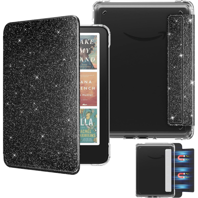 MoKo Étui Magnétique Amovible pour 7" E-Reader 12e Gén 2024 et Colorsoft 2024/2025,Coque Arrière Ultra Transparente Résistante a