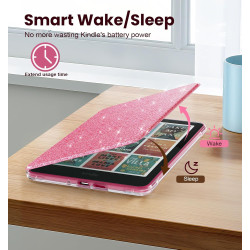 Moko étui magnétique détachable pour 7" kindle paperblanc 12e generation 2024 & kindle colorsoft 2024/2025,ultra clair coque et 