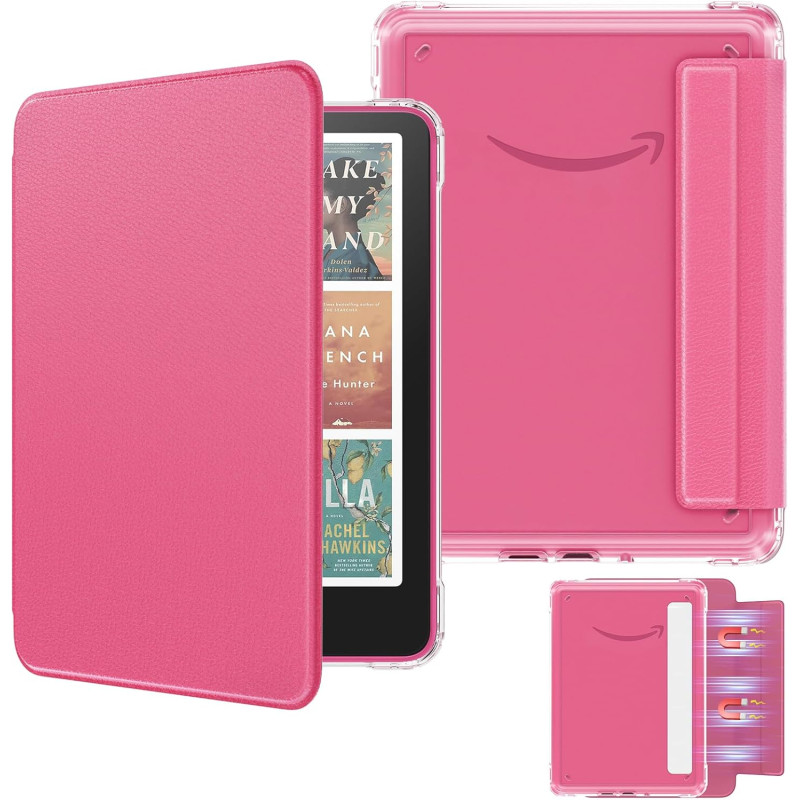 Moko étui magnétique détachable pour 7" kindle paperblanc 12e generation 2024 & kindle colorsoft 2024/2025,ultra clair coque et 