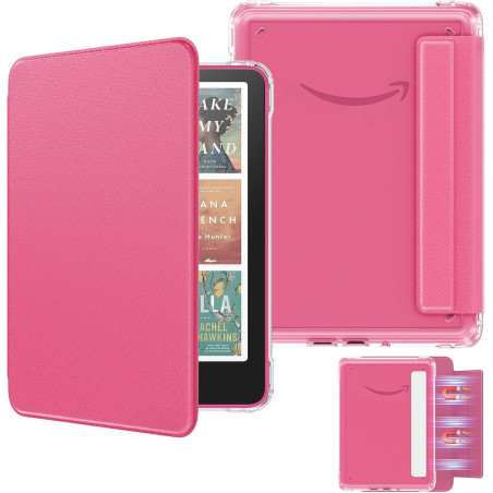 Moko étui magnétique détachable pour 7" kindle paperblanc 12e generation 2024 & kindle colorsoft 2024/2025,ultra clair coque et 