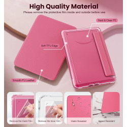 Moko étui magnétique détachable pour 7" kindle paperblanc 12e generation 2024 & kindle colorsoft 2024/2025,ultra clair coque et 