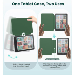 MoKo Étui Magnétique Amovible pour 7" E-reader 12e Génération 2024 et Color 2024/2025,Coque Arrière Ultra Transparente Résistant