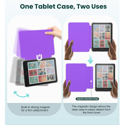 MoKo Étui Magnétique Amovible pour 7" E-Reader 12e Gén 2024 et Color 2024/2025, Coque Arrière Ultra Transparente Résistante aux 