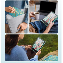 Moko étui magnétique détachable pour 7" kindle paperblanc 12e generation 2024 & kindle colorsoft 2024/2025,ultra clair coque et 