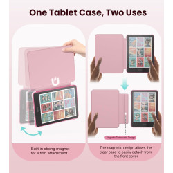 MoKo Étui Magnétique Amovible pour 7" E-Reader 12e Gén 2024 et Colorsoft 2024/2025,Coque Arrière Ultra Transparente Résistante a