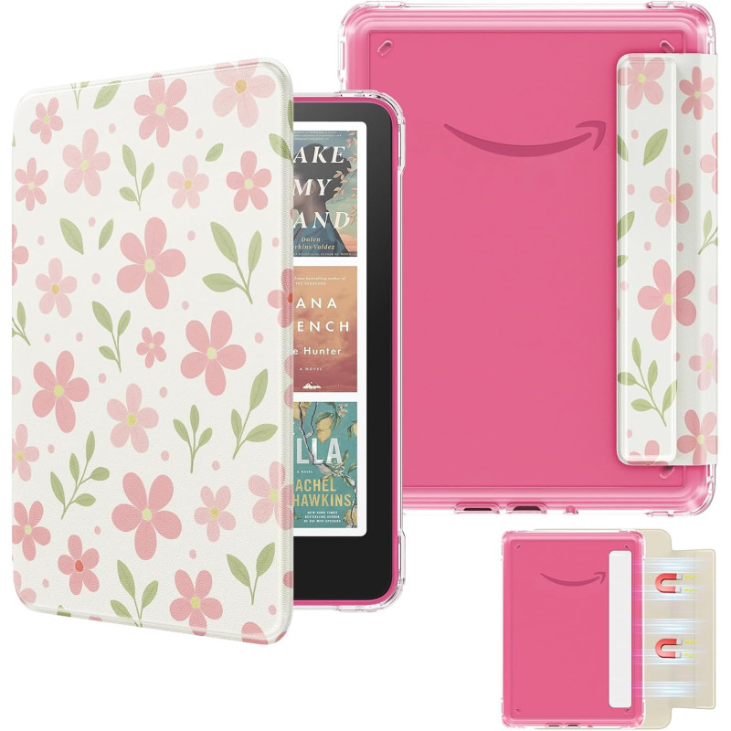 MoKo Étui Magnétique Amovible pour 7" E-Reader 12e Gén 2024 et Colorsoft 2024/2025,Coque Arrière Ultra Transparente Résistante a