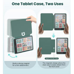 Moko étui magnétique détachable pour 7" kindle paperblanc 12e generation 2024 & kindle colorsoft 2024/2025,ultra clair coque et 