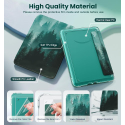 Moko étui magnétique détachable pour 7" kindle paperblanc 12e generation 2024 & kindle colorsoft 2024/2025,ultra clair coque et 