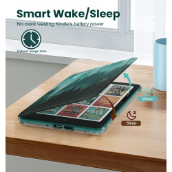 Moko étui magnétique détachable pour 7" kindle paperblanc 12e generation 2024 & kindle colorsoft 2024/2025,ultra clair coque et 