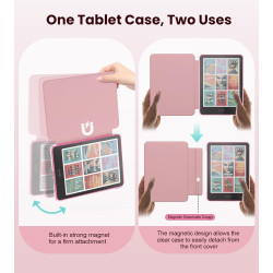 Moko étui magnétique détachable pour 7" kindle paperblanc 12e generation 2024 & kindle colorsoft 2024/2025,ultra clair coque et 