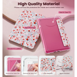 Moko étui magnétique détachable pour 7" kindle paperblanc 12e generation 2024 & kindle colorsoft 2024/2025,ultra clair coque et 