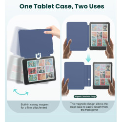 Moko étui magnétique détachable pour 7" kindle paperblanc 12e génération 2024 & kindle colorsoft 2024/2025,ultra clair coque et 