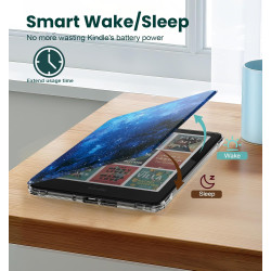 Moko étui magnétique détachable pour 7" kindle paperblanc 12e génération 2024 & kindle colorsoft 2024/2025,ultra clair coque et 