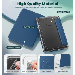 Moko étui magnétique détachable pour 7" kindle paperblanc 12e generation 2024 & kindle colorsoft 2024/2025,ultra clair coque et 
