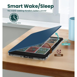Moko étui magnétique détachable pour 7" kindle paperblanc 12e generation 2024 & kindle colorsoft 2024/2025,ultra clair coque et 