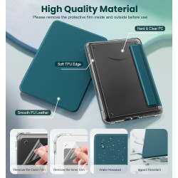 Moko étui magnétique détachable pour 7" kindle paperblanc 12e génération 2024 & kindle colorsoft 2024/2025,ultra clair coque et 
