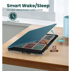 Moko étui magnétique détachable pour 7" kindle paperblanc 12e génération 2024 & kindle colorsoft 2024/2025,ultra clair coque et 
