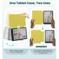 Moko étui magnétique détachable pour 7" kindle paperblanc 12e génération 2024 & kindle colorsoft 2024/2025,ultra clair coque et 