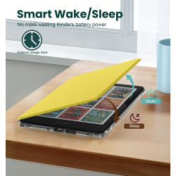 Moko étui magnétique détachable pour 7" kindle paperblanc 12e génération 2024 & kindle colorsoft 2024/2025,ultra clair coque et 