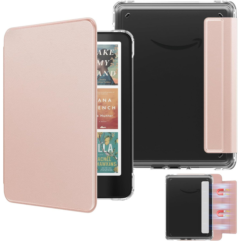 MoKo Étui Magnétique Amovible pour 7" E-Reader 12e Génération 2024 et Color 2024/2025, Coque Arrière Ultra Transparente Résistan