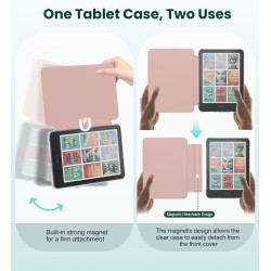 MoKo Étui Magnétique Amovible pour 7" E-Reader 12e Génération 2024 et Color 2024/2025, Coque Arrière Ultra Transparente Résistan