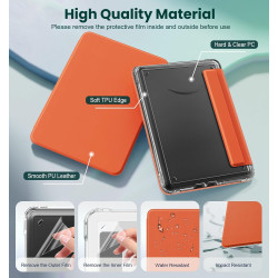 Moko étui magnétique amovible pour 7" e-reader 12e génération 2024 et color 2024/2025, coque arrière ultra transparente résistan