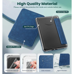Moko étui magnétique détachable pour 7" kindle paperblanc 12e génération 2024 & kindle colorsoft 2024/2025,ultra clair coque et 