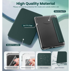 Moko étui magnétique détachable pour 7" kindle paperblanc 12e generation 2024 & kindle colorsoft 2024/2025,ultra clair coque et 