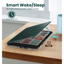 Moko étui magnétique détachable pour 7" kindle paperblanc 12e generation 2024 & kindle colorsoft 2024/2025,ultra clair coque et 