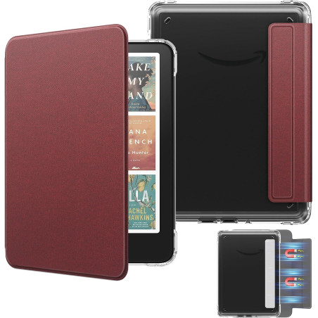 MoKo Étui Magnétique Amovible pour 7" E-Reader 12e Génération 2024 et Color 2024/2025, Coque Arrière Ultra Transparente Résistan