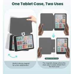 MoKo Étui Magnétique Amovible pour 7" E-Reader 12e Génération 2024 et Color 2024/2025, Coque Arrière Ultra Transparente Résistan