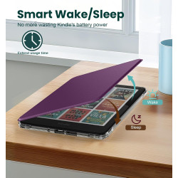 MoKo Étui Magnétique Amovible 7 Pouces pour Liseuse électronique avec Mise en Veille/Réveil Automatique, Violet Foncé