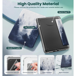 Moko étui magnétique détachable pour 7" kindle paperblanc 12e génération 2024 & kindle colorsoft 2024/2025,ultra clair coque et 