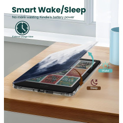 Moko étui magnétique détachable pour 7" kindle paperblanc 12e génération 2024 & kindle colorsoft 2024/2025,ultra clair coque et 