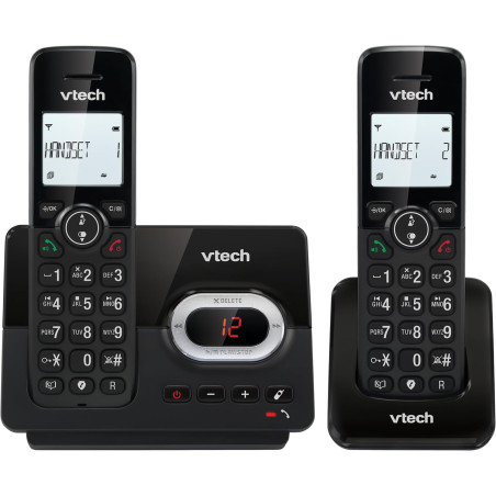 VTech CS2051 Téléphone sans Fil avec répondeur et 2 combinés, Mode ECO+, téléphone Senior, téléphone Fixe, Blocage d'appel, Fonc