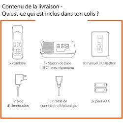 Gigaset A695A - téléphone DECT sans fil avec répondeur - grand écran à haut contraste - excellente qualité audio - profils sonor