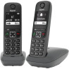 Gigaset A695 Duo, téléphone DECT, 2 combinés, Grand écran, Gris | Sans fil, haut contraste, mains libres, protection d’appels in