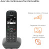 Gigaset A695 Trio, téléphone DECT, 3 combinés, Grand écran, Gris | Sans fil, haut contraste, mains libres, protection d’appels, 