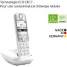 Gigaset A695 téléphone DECT, Grand écran, Blanc, Fabriqué en Allemagne | Sans fil, haut contraste, mains libres, protection d’ap