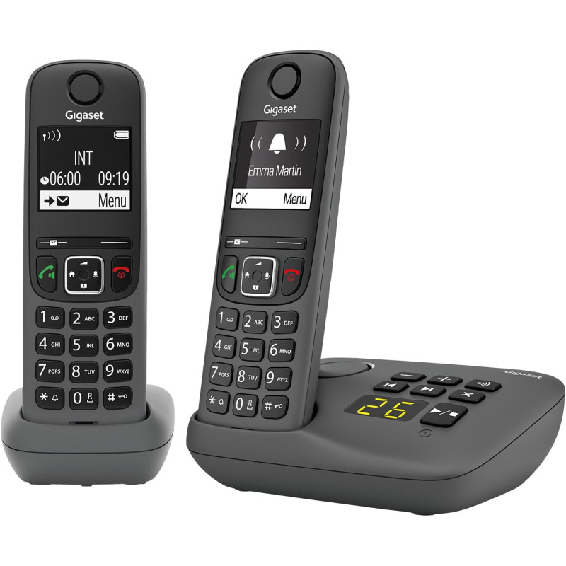 Gigaset A695A Duo - 2 téléphones DECT sans fil avec répondeur - écran à haut contraste - excellente qualité audio - profils sono