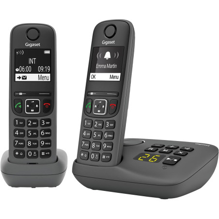 Gigaset A695A Duo - 2 téléphones DECT sans fil avec répondeur - écran à haut contraste - excellente qualité audio - profils sono