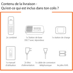 Gigaset A695A Duo - 2 téléphones DECT sans fil avec répondeur - écran à haut contraste - excellente qualité audio - profils sono
