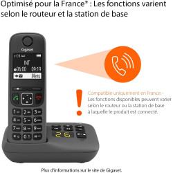 Gigaset A695A Trio - 3 téléphones DECT sans fil avec répondeur - écran à haut contraste - excellente qualité audio - profils son