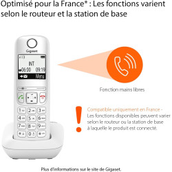 Gigaset A695 Trio, téléphone DECT, 3 combinés, Grand écran, Blanc | Sans fil, haut contraste, mains libres, protection d’appels,