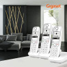 Gigaset A695 Trio, téléphone DECT, 3 combinés, Grand écran, Blanc | Sans fil, haut contraste, mains libres, protection d’appels,
