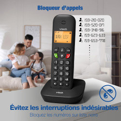 Téléphone sans Fil VTech DECT, Blocage d’appels, Identification/Attente d’Appel, répertoire, 13 h autonomie, écran rétroéclairé,
