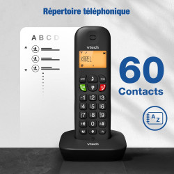 Téléphone sans Fil VTech DECT, Blocage d’appels, Identification/Attente d’Appel, répertoire, 13 h autonomie, écran rétroéclairé,