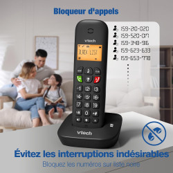 Téléphone sans Fil VTech DECT, répondeur, Blocage d’appels, Identification/Attente d’Appel, répertoire, 13 h autonomie, rétroécl